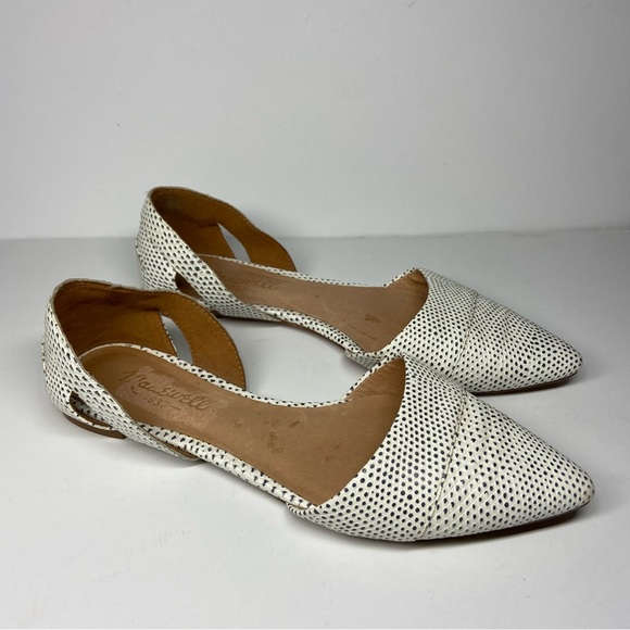 Madewell Shoes - Madewell Size 7 D’Orsay Spot Pattern Pointed Toe Slip On Flats Leather Cutouts